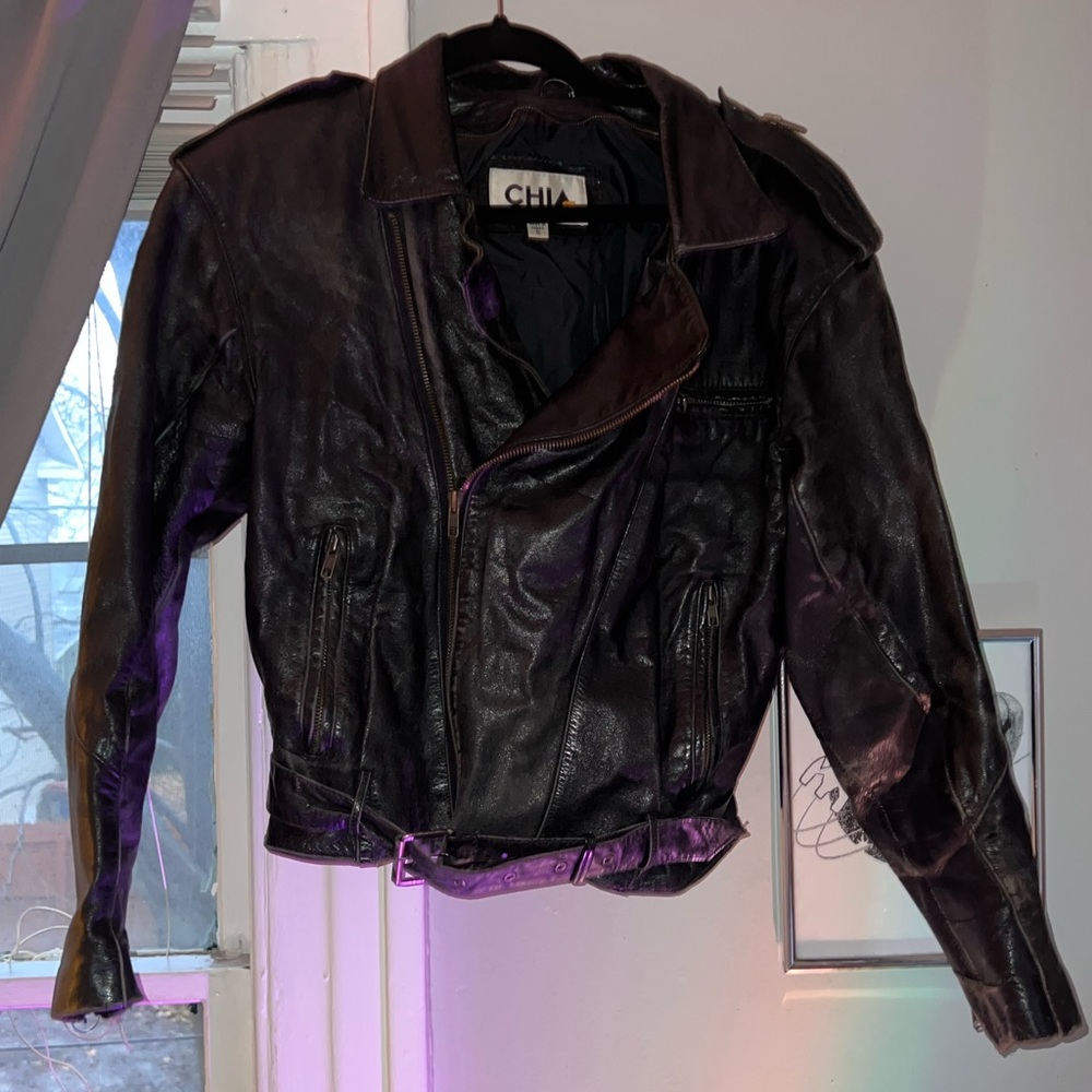 VTG black motorcycle jacket